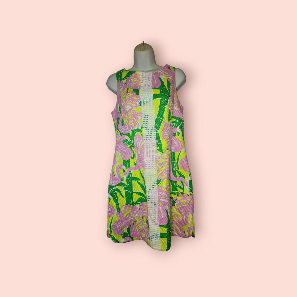 Lilly Pulitzer for Target Fan Dance Flamingo Sleeveless Shift Dress Women's 10